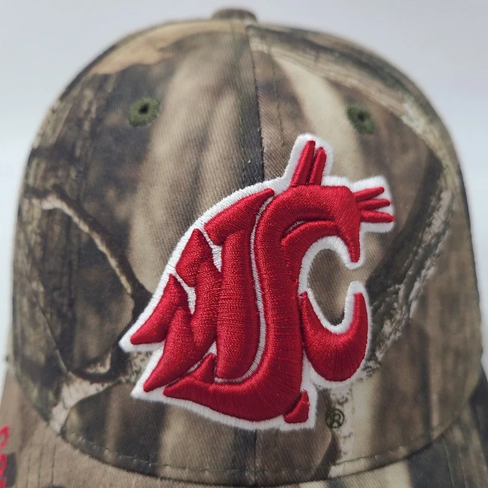Washington State Cougars Hat Adjustable Russell Camo Green Brown NCAA University